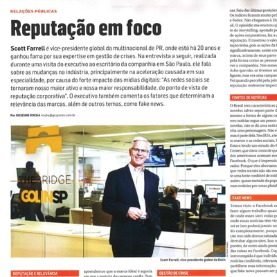 Entrevista com Scott Farrel para a revista Meio & Mensagem.