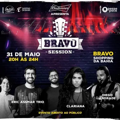 BRAVO SESSION REÚNE CLARIANA, ERIC ASSMAR TRIO E DIEGO ANDRADE NO SHOPPING DA BAHIA 