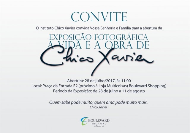 Boulevard recebe exposição em homenagem a Chico Xavier
